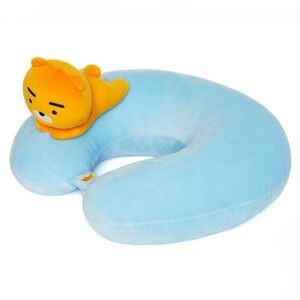 Plush Neck Pillow KAKAO FRIENDS RYAN with Orange Bear Accent